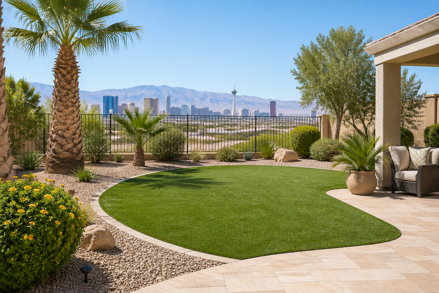 Clean Las Vegas backyard